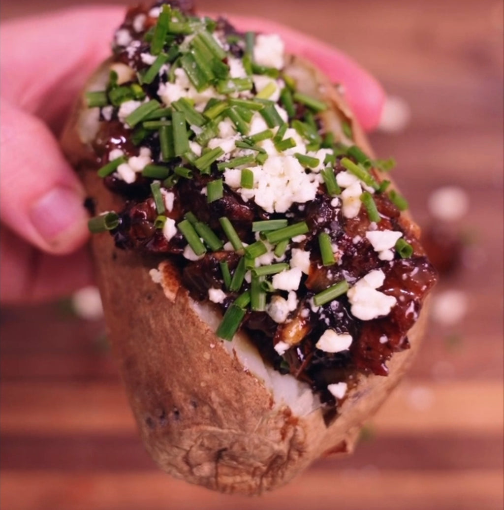 Steak Jam Loaded Potatoes