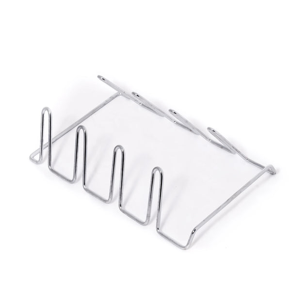 Wire rack with tilted vertical loops on 2 sides, 4 per side