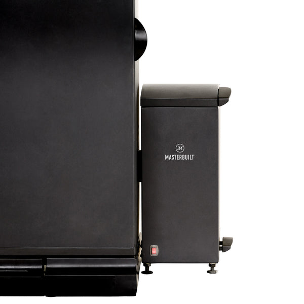 Slow smoker attached to the right side of a vertical smoker